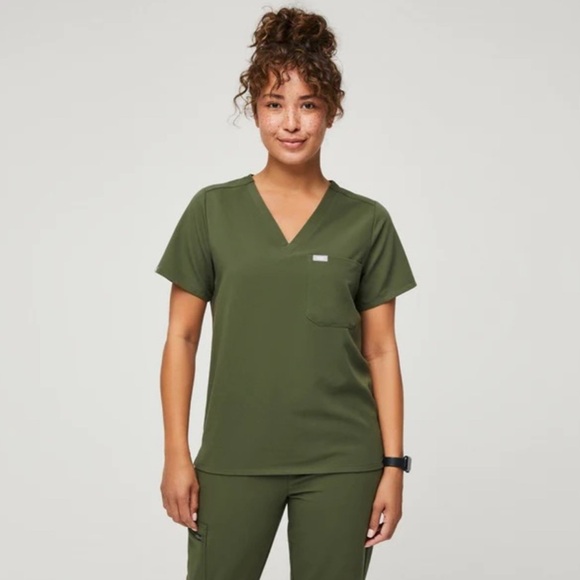 Figs Catarina Technical Collection Dark Olive Scrub Top Limited Edition Size XS - Picture 1 of 8